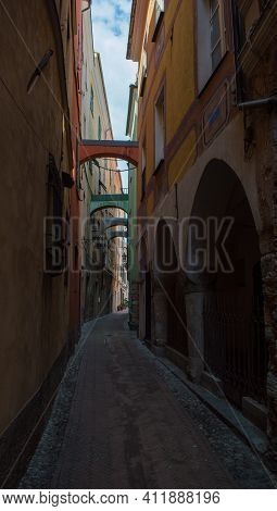 Detail Of The Streets Of The Historic Center Of Toirano
