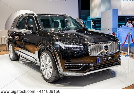 Frankfurt, Germany - Sep 11, 2019: New Volvo Xc90 Car Model Showcased At The Frankfurt Iaa Motor Sho