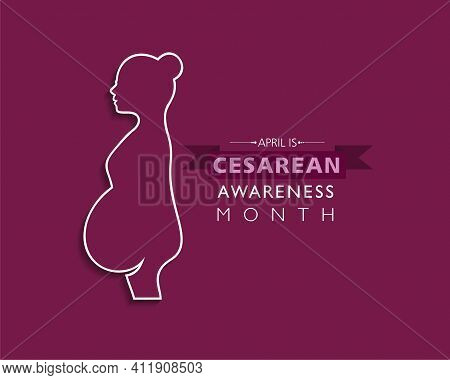 Vector Illustration Of Cesarean Awareness Month Observed In The Month Of April
