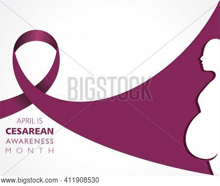 Vector Illustration Of Cesarean Awareness Month Observed In The Month Of April