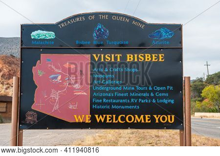 An Entrance Road Going In Bisbee, Arizona