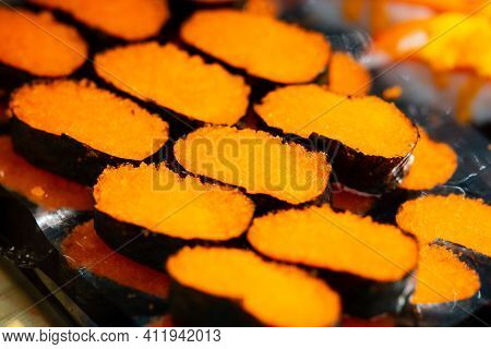 Suchi For Sell In The Supermarket, Suchi Is Japanese National Food Popular Throughout The World