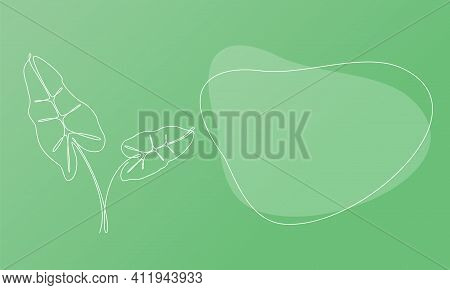 Nature Template Presentation Design With Palm Leaves. Template For Web Banner With Botany Plants Tem
