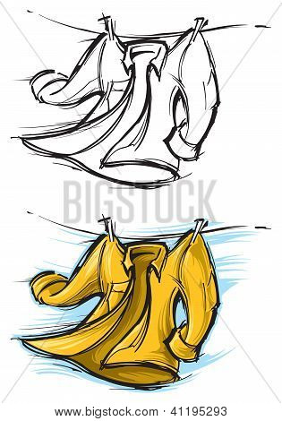 T-shirt su stendibiancheria