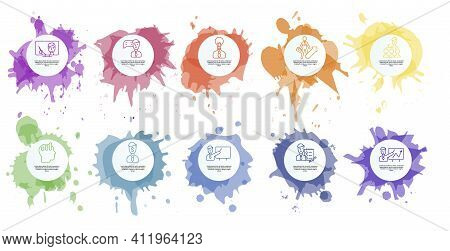 Infographic Business Training Template. Icons In Different Colors. Include Online Training, Consulti