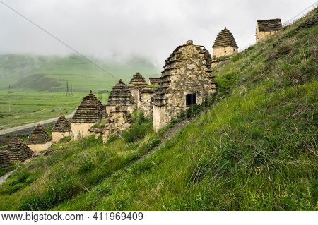 Ancient Alanian Necropolis (city Of Dead)  In Dargavs Village, North Ossetia Alania, Russia