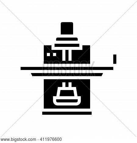 Fluoroscope Radiology Glyph Icon Vector. Fluoroscope Radiology Sign. Isolated Contour Symbol Black I