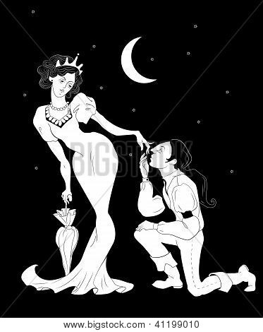 Romantic scene under moon