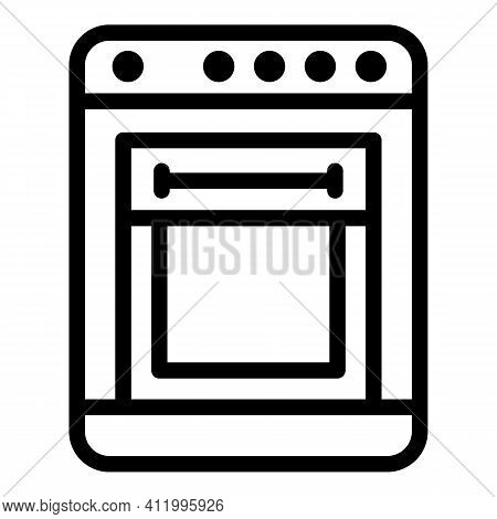 Gas Stove Icon. Outline Gas Stove Vector Icon For Web Design Isolated On White Background