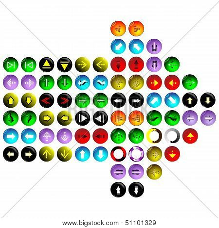 Different colored arrows