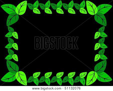 Green leaves frame