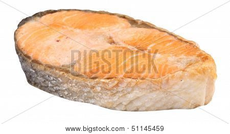 Steak Of Salmon Isolated
