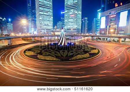 Shanghai Downtown At Night