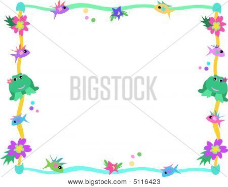 Telaio di pesce rana fiori e stelle