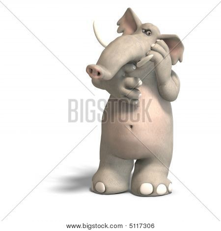 Toon elefante pensiero