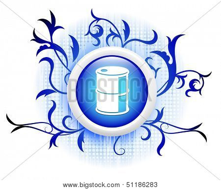 oilcan icon on blue decorative button