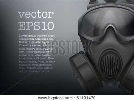 Background of Military black gasmask vector