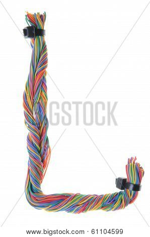Colorful wire in the shape of the letter L