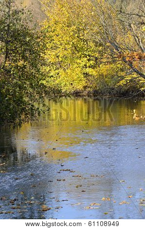 Autumn Landscape With Reflection On The Water