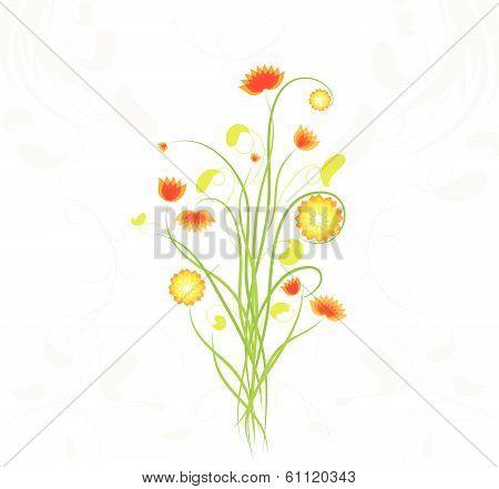Abstract background with flowers