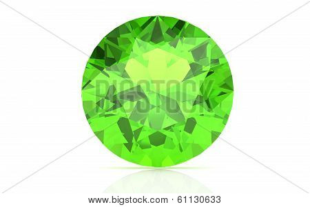 Peridot On White Background (high Resolution 3D Image)