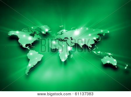 Background digital image of world map with connection lines