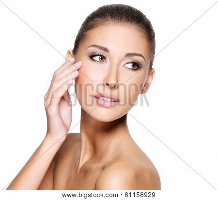 Face Of A Beautiful Young Woman With Perfect Skin