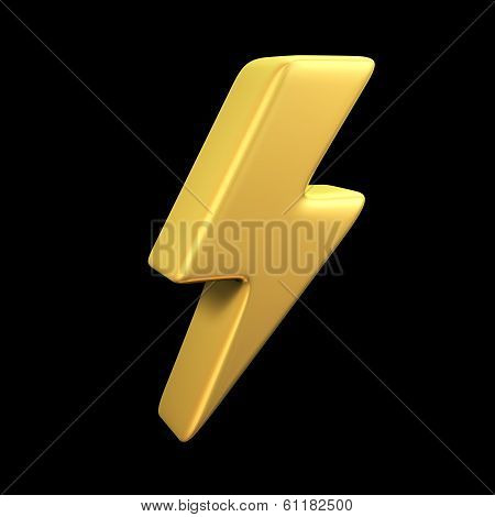 Gold Lightning On Black