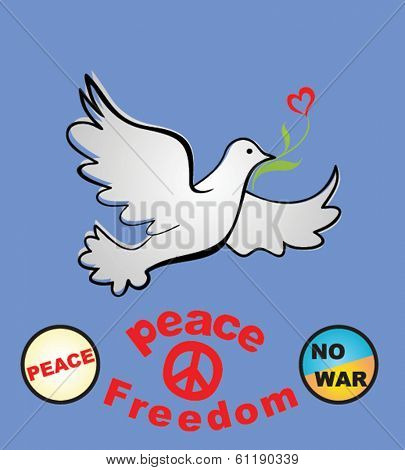 Placard with peace symbolic