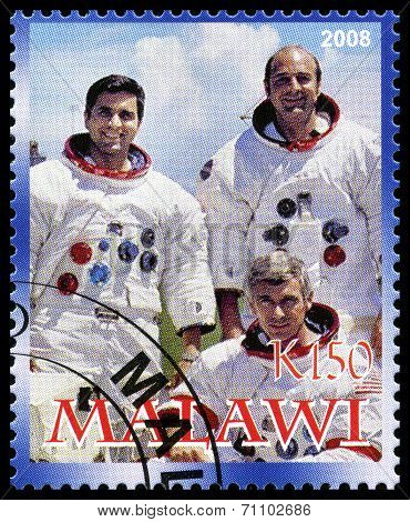 Apollo 17 Postage Stamp From Malawi