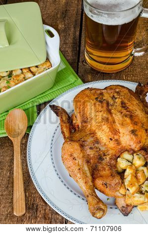 Grilled Chicken Stuffed With Czech Beer