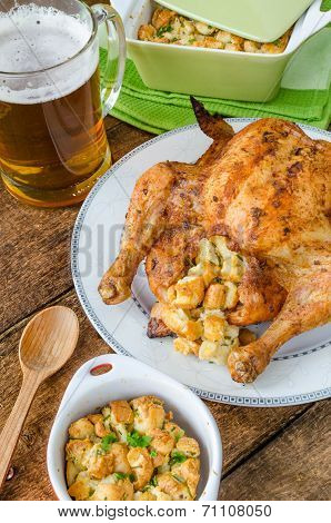 Grilled Chicken Stuffed With Czech Beer