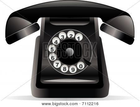 Klasický černý telefon