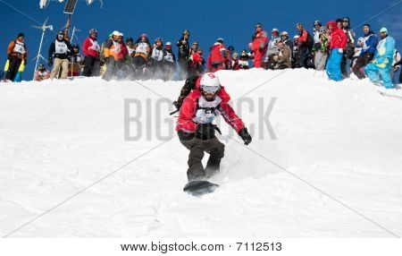 Snowboarder i Race