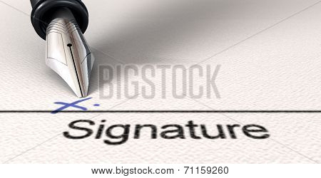Signature X And Fountain Pen