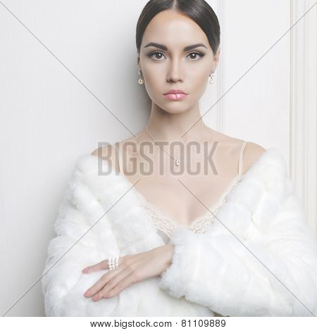 Elegant Lady In Fur Coat