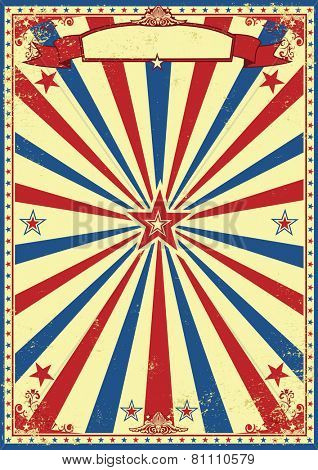 Patriotic retro sunbeams background. A vintage and retro grunge background for a patriotic poster