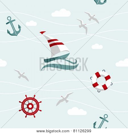 Sea seamless pattern