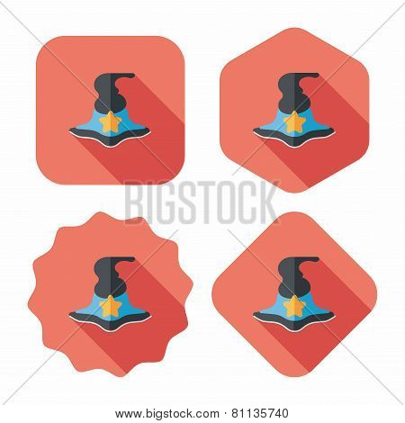 Witch Hat Flat Icon With Long Shadow,eps10