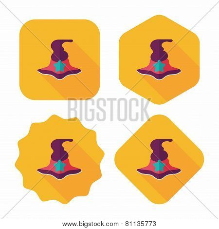 Witch Hat Flat Icon With Long Shadow,eps10