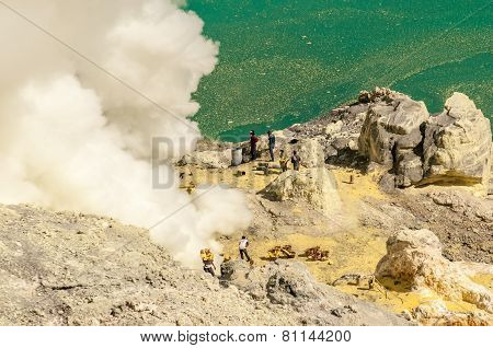 Sulfur At Kawah Ijen