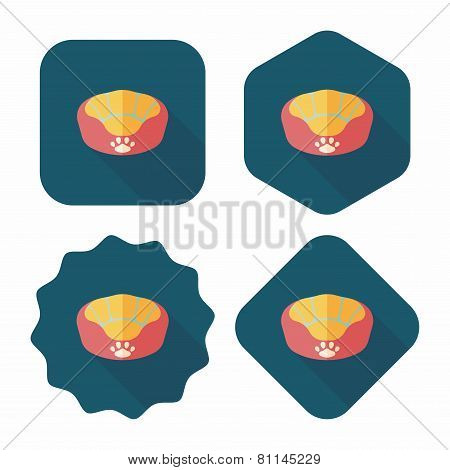 Pet Bed Flat Icon With Long Shadow,eps10