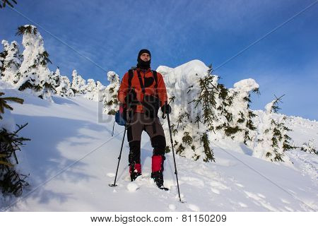Hiking in the mountains.