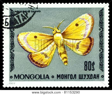 Vintage  Postage Stamp. Butterfly Diacrisia Sannio.