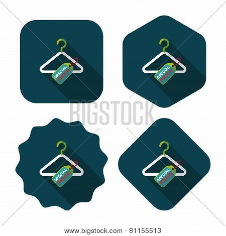 Shopping Clothes Hanger Flat Icon With Long Shadow,eps10