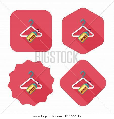 Shopping Clothes Hanger Flat Icon With Long Shadow,eps10