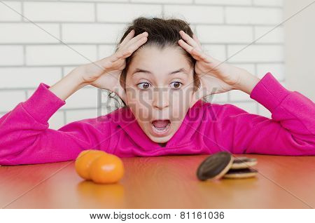 Young girl screaming - making a right decision