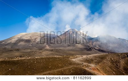 Mount Enta volcano peaks