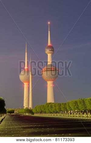 Kuwait Towers at night