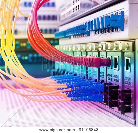 Fiber optic connecting on core network swtich
